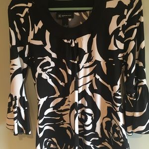 INC beautiful black and white top